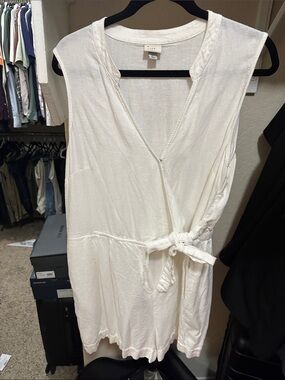 a new day white sleeveless wrap romper with Side Tie
